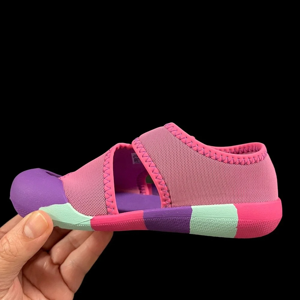 Adidas Toddler Girls Slip-on Water Shoes Size 9.5 Pink Purple Closed Toe Sandals